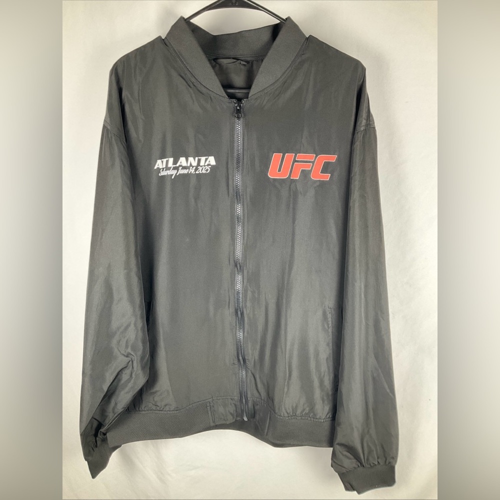UFC Atlanta 2025 Event Jacket Black Zip Up Bomber 3XL Ultimate Fighting Champion